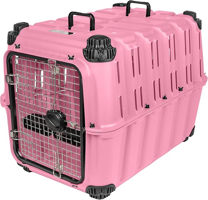 Mammoth Guardian Dog Kennel 36" Heavy Duty Travel & Outdoor Crate for Puppies, Small, Medium & Large Dogs, Secure 3 Bolt Lock, Adventure Ready for Hunting, Camping & Offroad – Pink Shock