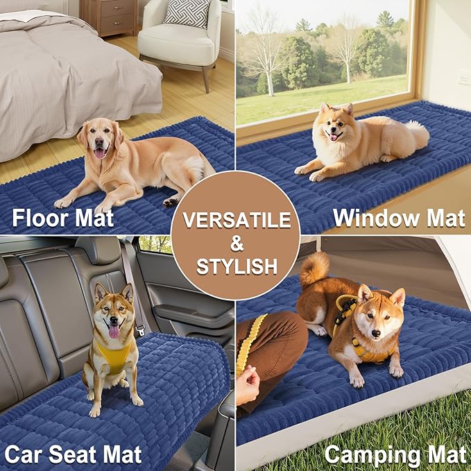 Smiry Couch Cover for Dogs Washable, Non Slip Fuzzy Pet Couch Covers for 3 Cushion Sofa Pet Friendly, Thick Soft Sofa Slipcovers Cushion Protector (Navy Blue, 27.6" x 88")