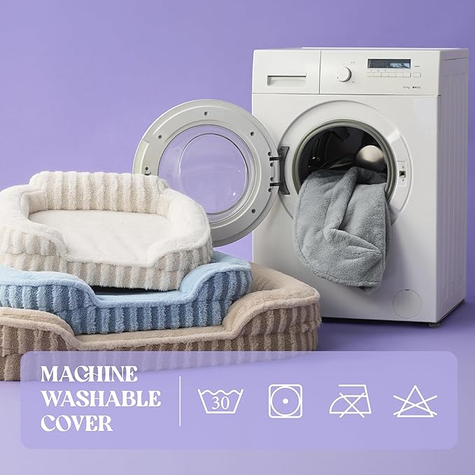 LE SURE Cute Dog Bed Medium Size Dog, Orthopedic Waterproof Medium Pet Beds with Sides, High Back Non-Slip Bottom and Egg-Crate Foam Pet Couch Sofa with Washable Removable Cover, Grey
