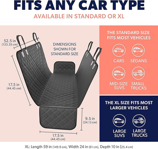 Active Pets Pink XL Dog Car Hammock Back Seat Cover, Waterproof Backseat Cover Protector for Truck Bench Rear of Sedans or SUVs, Essential Pet Supplies Vacuum or Wipe Clean, Machine Washable