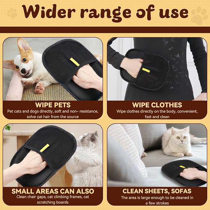 Pet Hair Removal Glove - Upgraded Magic Brush pet Hair Removal Tool, Reusable Electrostatic Pet Hair Glove Suitable for Sofas, Carpets, Clothing, and Car Seats