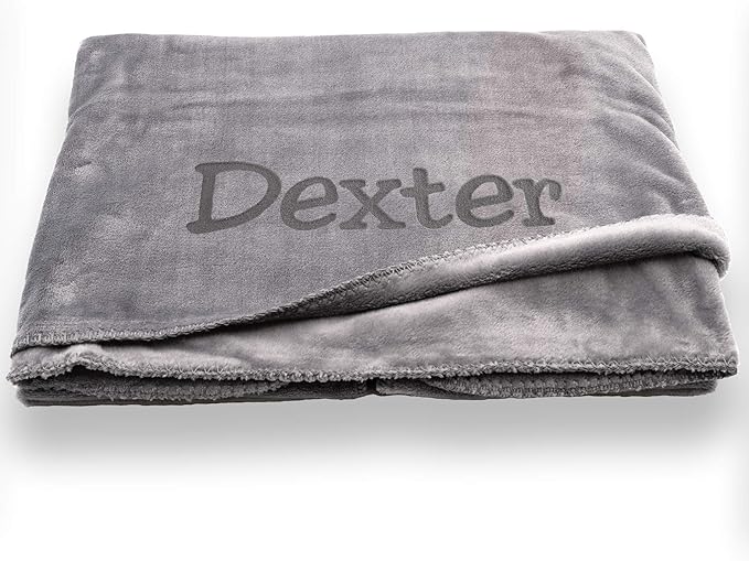 Custom Catch Personalized Dog Blanket - Gray or Beige - Extra Large