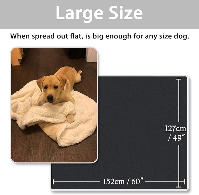 Kritter Planet Dog Blankets for Large Dogs Grey, Soft Fluffy Fleece Pet Blankets for Couch, Sofa, Dog Beds, Car Seats, Creat, Washable, 50x60 inches