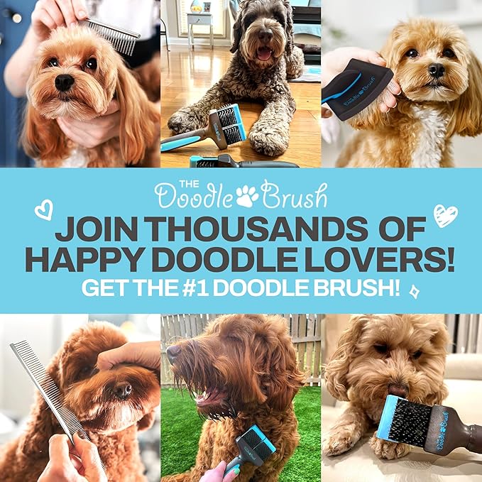 Dog Combs for Grooming Matting, Finishing Metal Comb For Dogs, Large Stainless Steel Doodle Grooming, Tackles Mat & Tangles for Poodles, Labradoodle, Cockapoo Pet Christmas Gifts