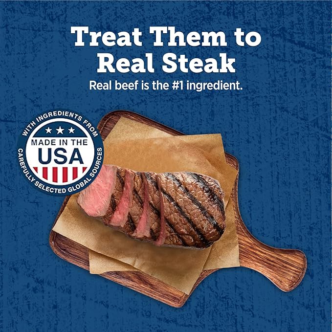 Blue Buffalo True Chews Premium Jerky Cuts Dog Treats, Made in The USA with Natural Ingredients, Beef, 30-oz. Bag