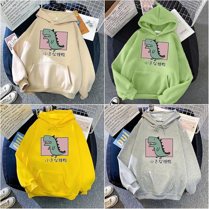 Women Girl Hoodies Cute Cat Ear Novelty Printed Pullover Sweatshirt