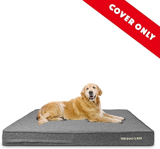 The Dog's Bed Replacement Outer Cover ONLY (Outer Cover ONLY - NO Bed, NO Waterproof Inner) for The Dog's Bed, Washable Poly-Linen Fabric, XXXL 6 Inches (Grey)