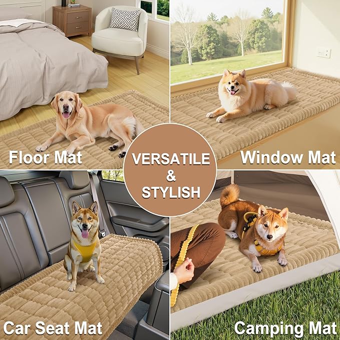 Smiry Couch Cover for Dogs Washable, Non Slip Fuzzy Pet Couch Covers for 3 Cushion Sofa Pet Friendly, Thick Soft Sofa Slipcovers Cushion Protector (Camel, 27.6" x 47")