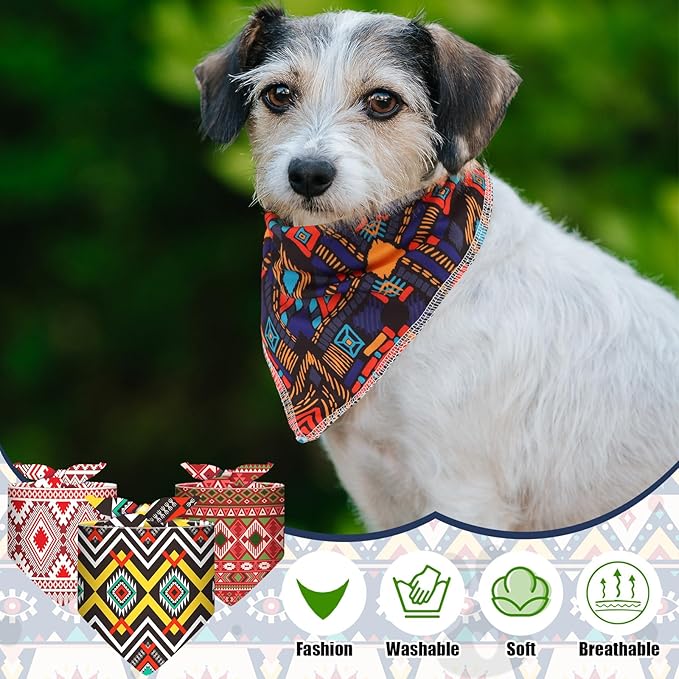 Amylove 120 Pcs Christmas Dog Bandanas Bulk Thanksgiving Day Holiday Triangle Dog Pack Puppy Kerchief Bandana Adjustable Pet Scarf for Pet Cat Costume Accessories Decor(Geometry)