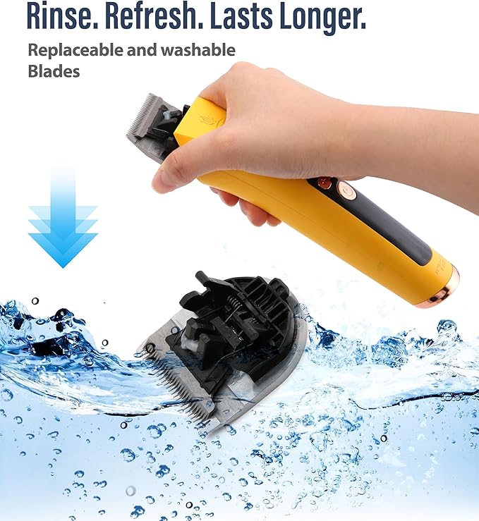 Professional Dog Grooming Clippers with 12H Runtime & Replaceable 440C Blade, 3-Speed Low Noise Electric Dog Shaver for Thick, Matted, Curly Hair, Cordless Clipper for Groomer & Home Use, Black
