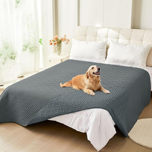 hyha Waterproof Dog Blanket, Soft Dog Bed Cover Pet Blankets, Waterproof Sofa Couch Cover for Dogs Washable, Reversible Pet Couch Covers for Sofa Furniture (82x102 Inch, Dark Grey/Dark Grey)