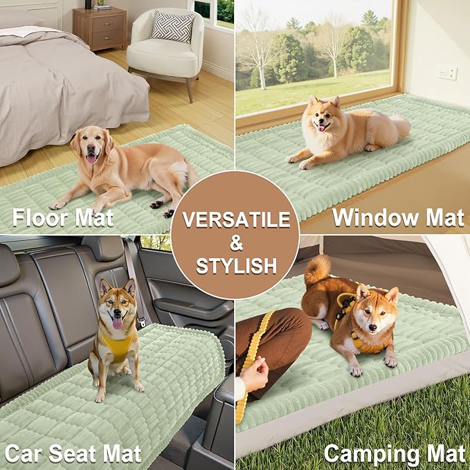 Smiry Couch Cover for Dogs Washable, Non Slip Fuzzy Pet Couch Covers for 3 Cushion Sofa Pet Friendly, Thick Soft Sofa Slipcovers Cushion Protector (Green, 27.6" x 88")