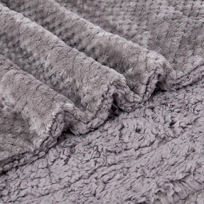 Fuzzy Dog Blanket or Cat Blanket or Pet Blanket, Warm and Soft, Plush Fleece Receiving Blankets for Dog Bed and Cat Bed, Couch, Sofa, Travel and Outdoor, Camping (Blanket (24" x 32"), DG-Flint Gray)