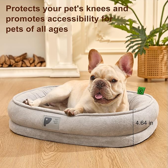 Orthopedic Dog Bed for Small Dog,Washable with Removable Cover&Non-Slip Bottom Couch Bed with Four-Sided Cushions Grey S