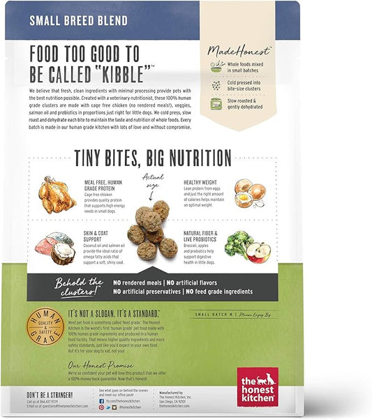 The Honest Kitchen Whole Food Clusters Small Breed Grain Free Chicken Dry Dog Food, 1 lb Trial Pouch