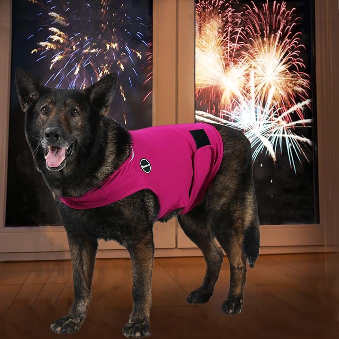 Dog Anxiety Jacket, Skin-Friendly Dog Calming Shirt - Dog Coat for Thunder, Fireworks, Vet Visits and Separation - Keep Pet Calm Without Medicine & Training, Dark Green, Medium