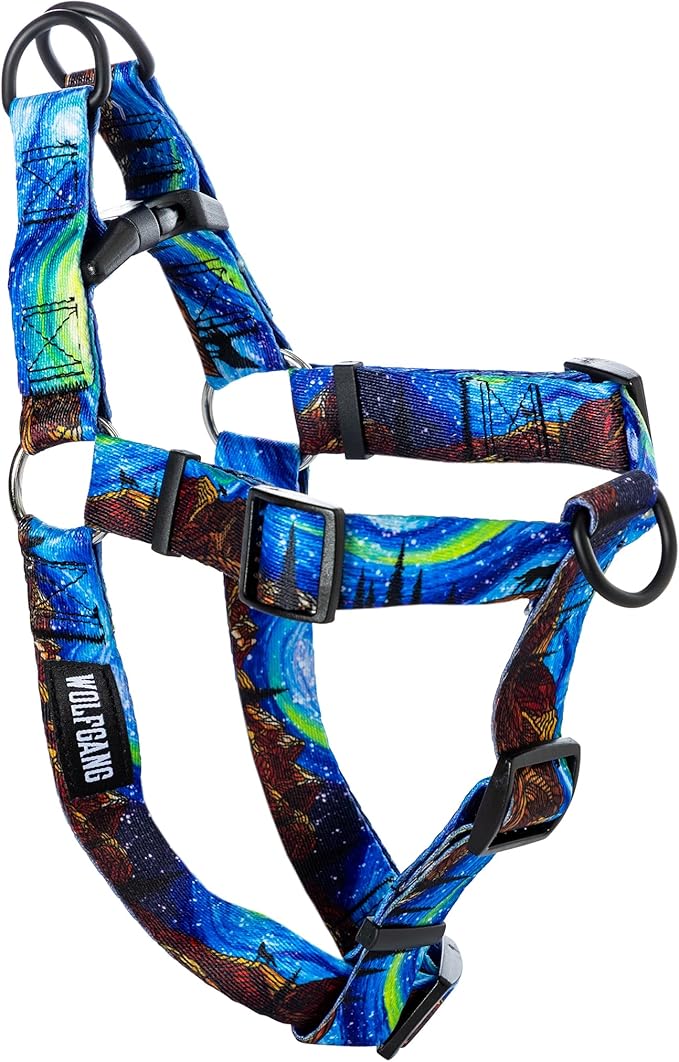Wolfgang Heavy Duty Adjustable Dog Harness, Pull-Tested to Over 800 lbs for Walking & Training, StarryWolf Print, X-Large