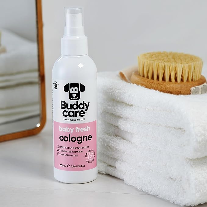 Dog Cologne - Baby Fresh - 200ml - Delicate and Powdery Scented Dog Cologne - Refreshes Between Dog Washes