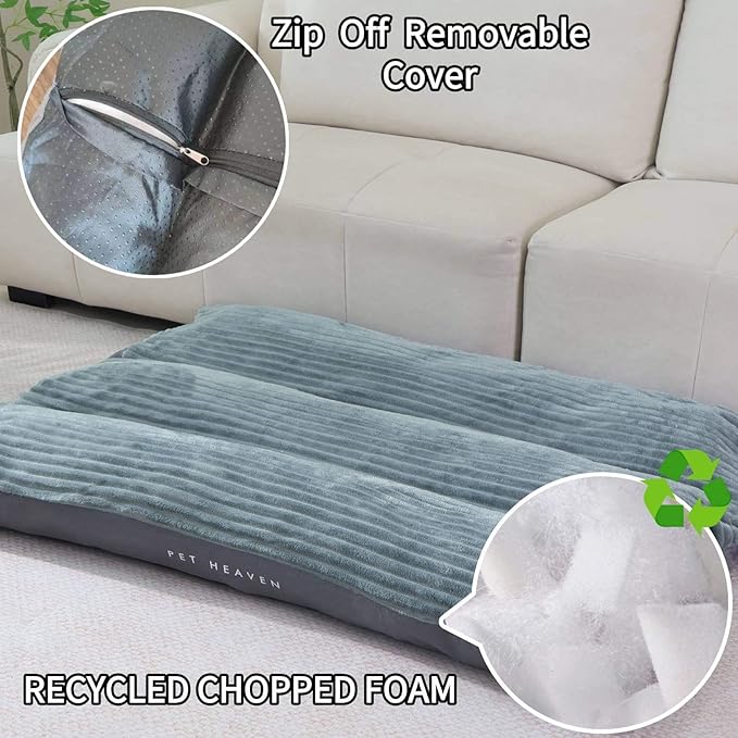 Plush Orthopedic Dog Bed for Medium/Small Dogs - Removable Washable Cover, Non-Slip Bottom, Crate-Friendly Comfort Cushion for Joint Relief, Deep Sleep & Home Decor