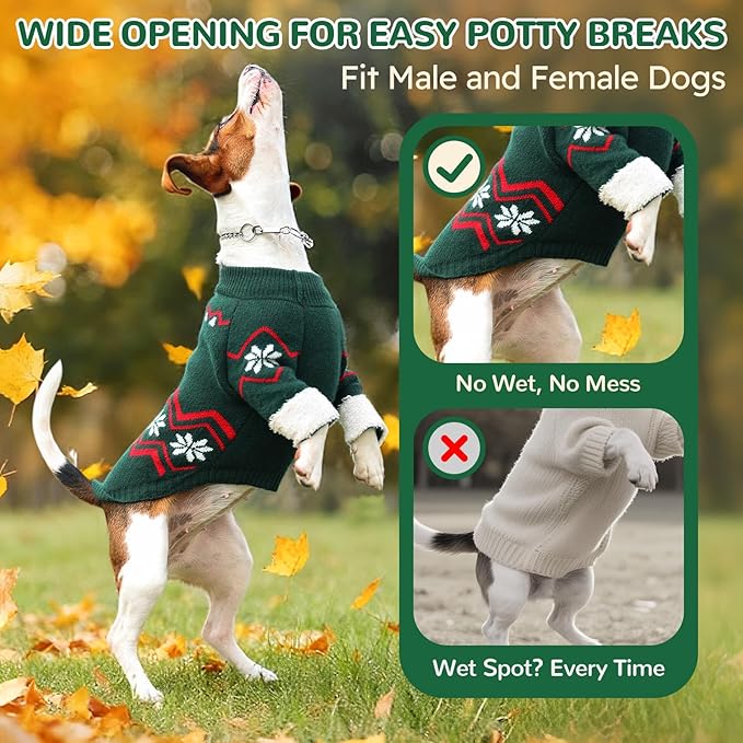 WINGOIN Dog Sweater for Large Dogs, XXXXL Size Dog Christmas Sweaters, Male Female Knit Dogs Turtleneck Pullover with Leash Hole, Pet Warm Winter Clothes for Girl Boy Doberman, Rottweiler (4XL)