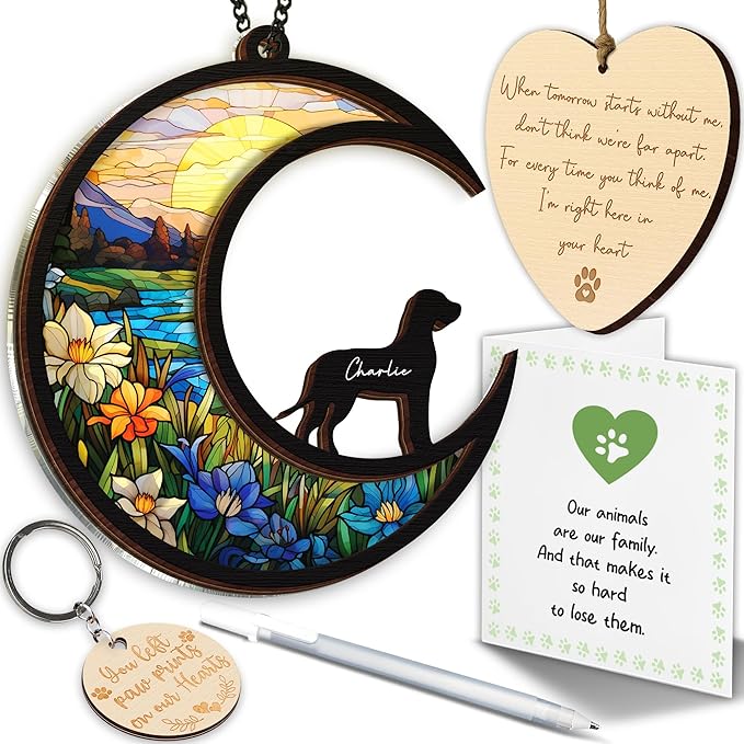 6'' Great Dane Memorial Suncatcher, Personalized Name, Pet Ornament Window Car Hanging, Sympathy Gift for Loss of Pet, Passed Away Remembrance Gift for Dog Lovers 09-SS1