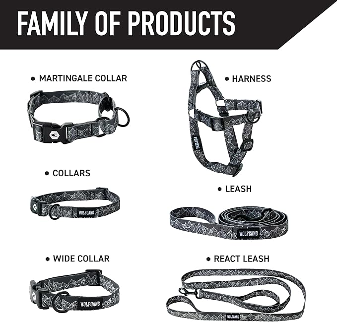 Wolfgang Heavy Duty, Adjustable Dog Collar with Quick Release Nylon Buckle for Walking & Training, WolfMountain Print, Medium