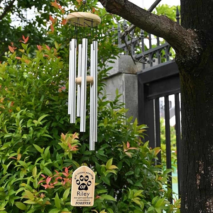 Pet Memorial Wind Chime, Personalized Pet Memorial Gifts, Pet Loss Sympathy Gift, Dog Memorial Gifts for Loss of Dog, Bereavement Gifts for Loss of Pet, in Loving Memory Dog
