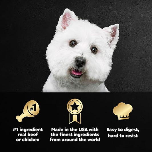 Cesar Wet Dog Food Classic Loaf in Sauce, Breakfast and Dinner with Grilled Steak & Eggs Flavor, and Chicken & Liver Flavor, 3.5 oz. Easy Peel Trays, Variety Pack 24 Count (Pack of 1)