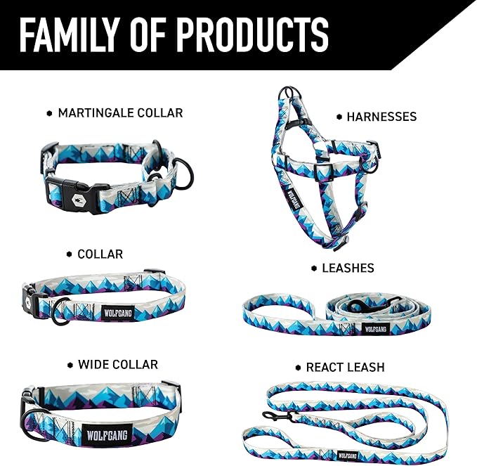 Wolfgang Heavy Duty, Adjustable Dog Collar with Quick Release Nylon Buckle for Walking & Training, RockyPeaks Print, Small