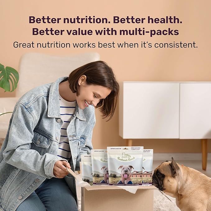 BADLANDS RANCH by Katherine Heigl- Superfood Complete, Air-Dried Adult Dog Food - High Protein, Zero Fillers, Superfood Nutrition (64 Ounce (Pack of 4), Lamb & Venison)