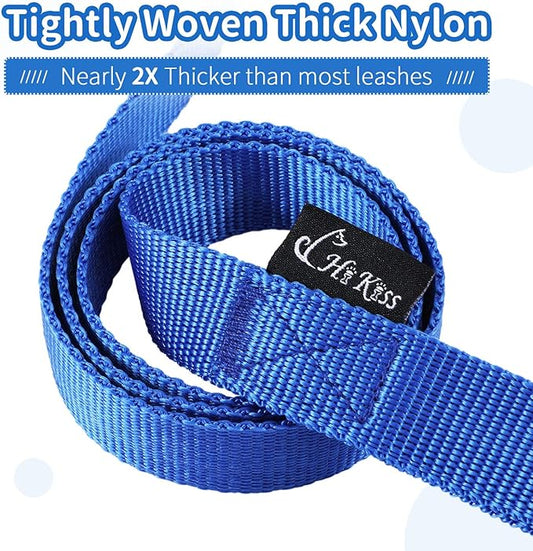 HIKISS Long Dog Leash Obedience Recall Training Agility Lead with Thickening Material for Large Dog - 15ft 20ft 30ft 50ft 100ft Training Leash(Blue 30ft)
