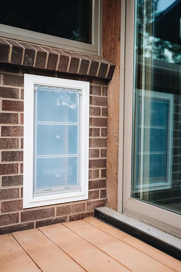Endura Flap Pet Door for Walls in White | Energy-Efficient Double Flap Design for Wall Installations | All-Weather Protection with All-Metal Telescoping Tunnel | White, Small, Double Flap