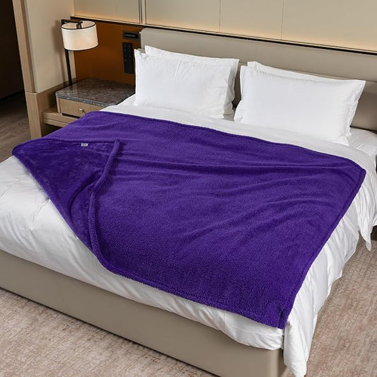 Waterproof Dog Blanket Purple Pets Blankets for Puppy Cats Reversible Pet Couch Throw Blankets Jacquard Bed Cover Leakproof Washable Warm Mats-Purple,S