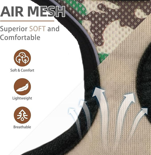 PUPTECK Soft Mesh Dog Harness and Leash Set Pet Puppy Cat Comfort Padded Vest No Pull Harnesses, Camouflage, S