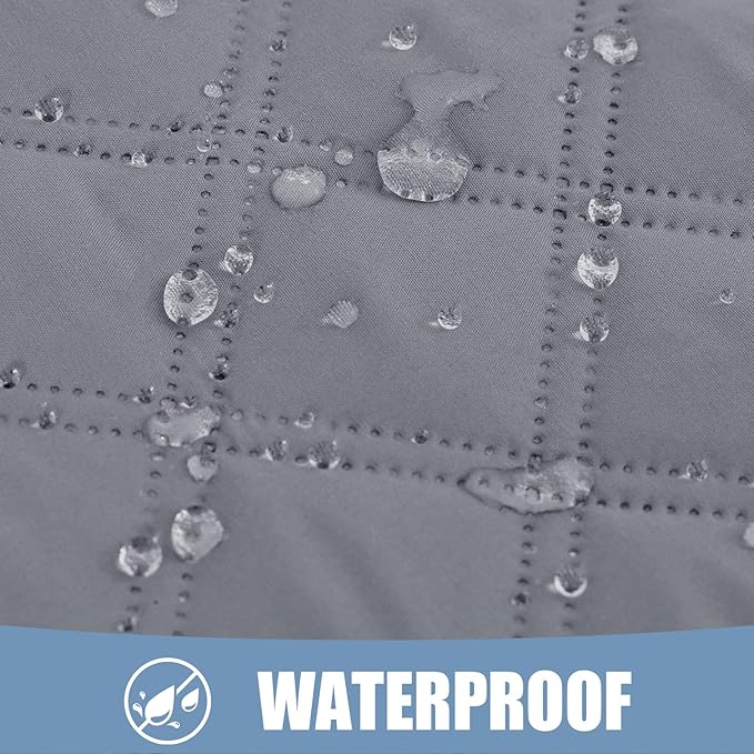 Smiry Waterproof Dog Bed Cover Pet Blanket, Soft Washable Dog Blanket for Furniture Bed Couch Sofa Reversible, Checkered (52"x82", Grey/Dark Grey)