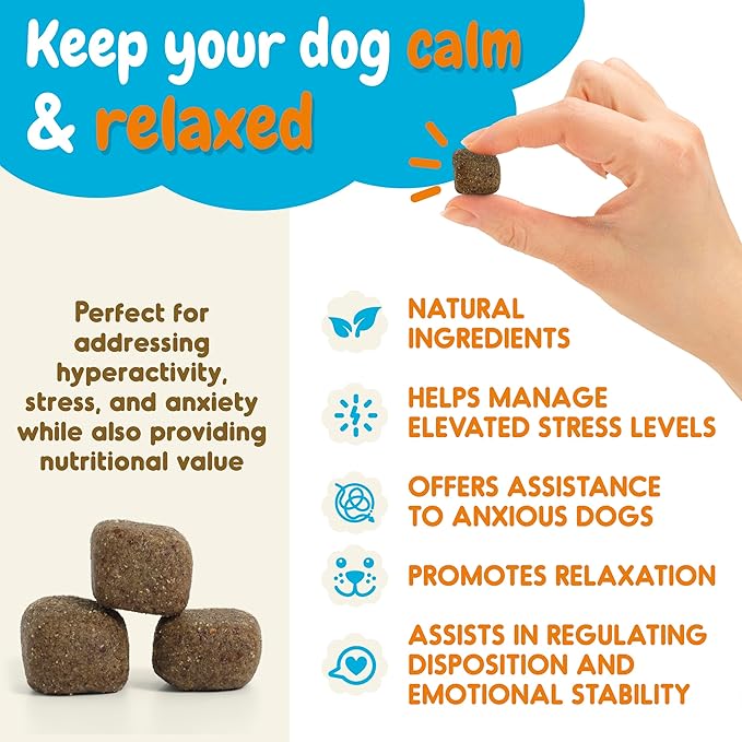 INNER PAW Calming Chews for Dogs – Hemp, Chamomile & Passion Flower – Natural Calming Aid for Stress, Relaxation, Travel & Separation – Duck Flavor Soft Chews Made in USA, 60 Count