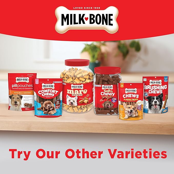 Milk-Bone Stuffed Dog Treats with Real Bacon & Beef, 10 Ounce (Pack of 5), Crunchy Biscuit with Soft & Chewy Filling