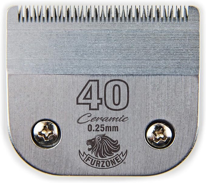 FURZONE Detachable Ceramic Blade - Size 40 Blade 1/100", Made of High-Tech Ceramic Materials, Compatible with Most Andis, Oster, Wahl A5 Clippers