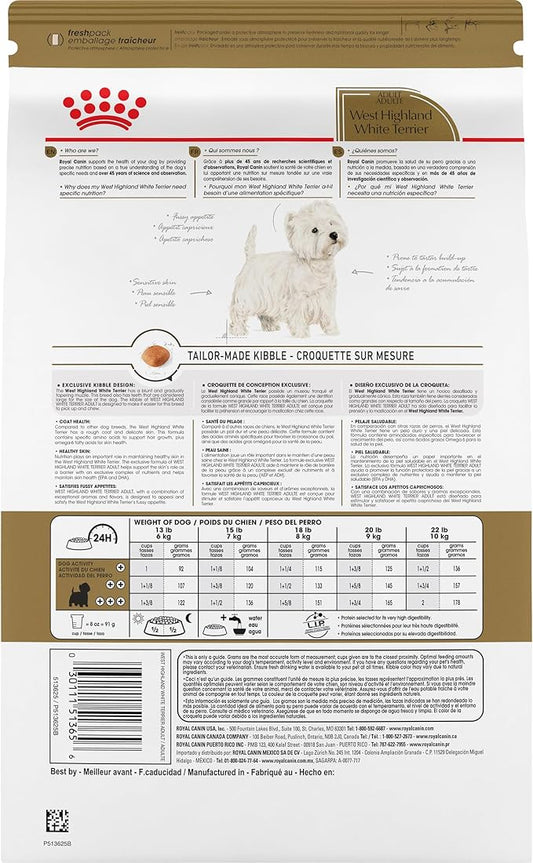 Royal Canin Breed Health Nutrition West Highland White Terrier Adult Dry Dog Food, 10 lb Bag