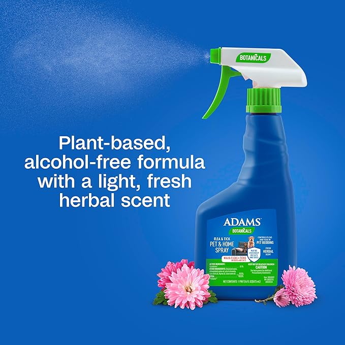 ADAMS Botanicals Flea & Tick Pet & Home Spray, for Dogs, Cats and Home, 16 oz