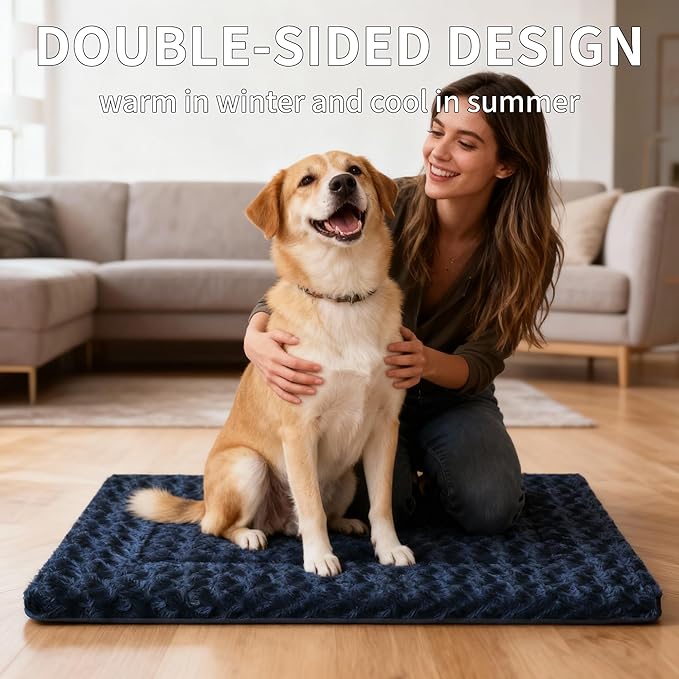 Dog Bed Mat - Comfortable Kennel Pad, Multi-Purpose Crate Bed for Dogs & Cats, Soft Support