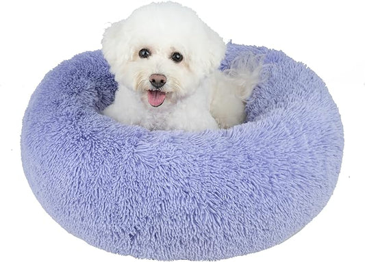 Best Pet Supplies Dog House Bed Crate Mat Tent Indoor Round Soft Plush for Small, Medium, and Large Breeds - Lavender, 30 x 30 x 8