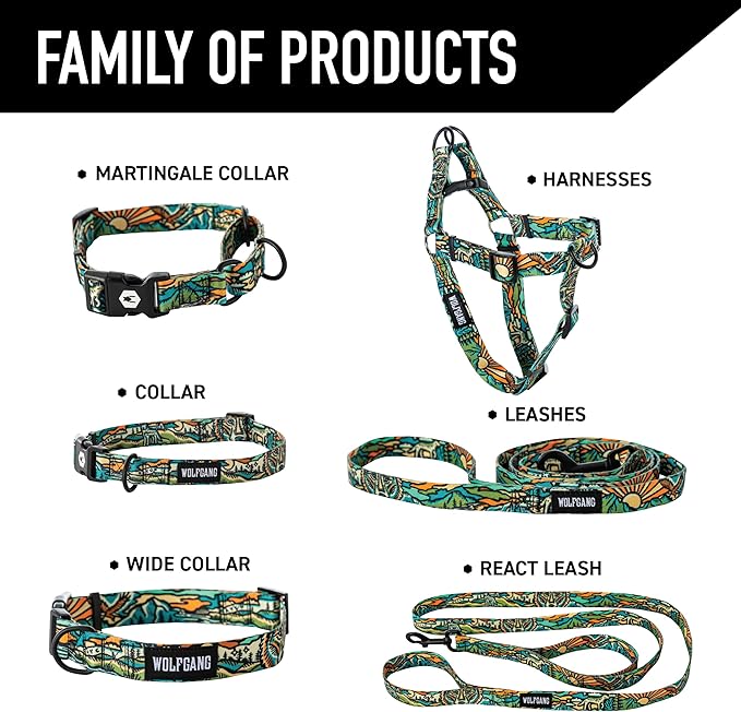 Wolfgang Heavy Duty Adjustable Dog Harness, Pull-Tested to Over 800 lbs for Walking & Training, WildWolf Print, Large