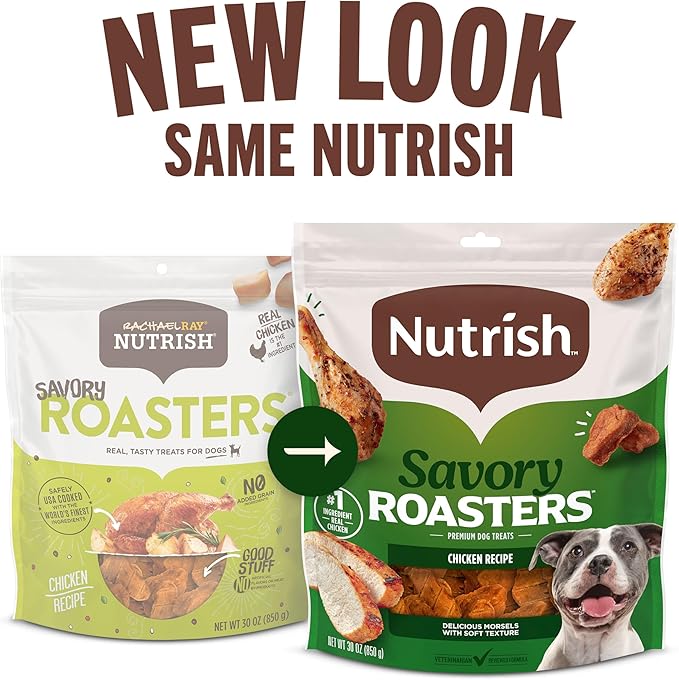 Nutrish Savory Roasters Chicken Recipe Premium Dog Treats, 12 oz. Pouch (Rachael Ray)