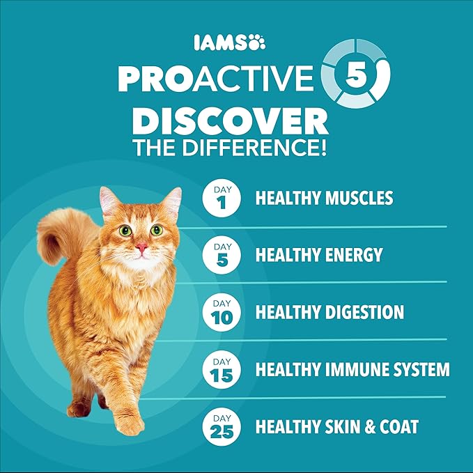 IAMS Proactive Health Indoor Weight Control & Hairball Care Adult Dry Cat Food, Chicken & Turkey Recipe, 16 lb. Bag
