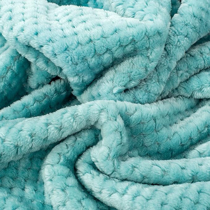 Fuzzy Blanket or Fluffy Blanket for Baby Girl or boy, Soft Warm Cozy Coral Fleece Toddler, Infant or Newborn Receiving Blanket for Crib, Stroller, Travel, Outdoor (40" x 48", DG-Blue Bell)
