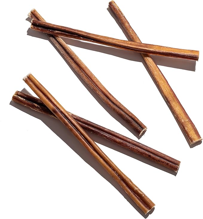 Jack&Pup 12 Inch Thick Bully Sticks for Large Dogs (12 Pack) Bully Sticks for Medium Dogs, Single Ingredient Dog Chew Sticks