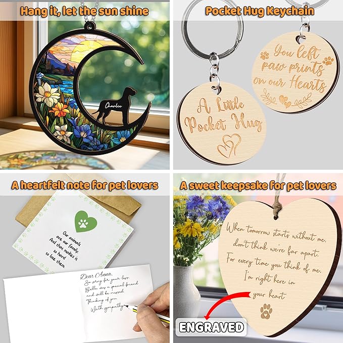 6'' Great Dane Memorial Suncatcher, Personalized Name, Pet Ornament Window Car Hanging, Sympathy Gift for Loss of Pet, Passed Away Remembrance Gift for Dog Lovers 09-SS1