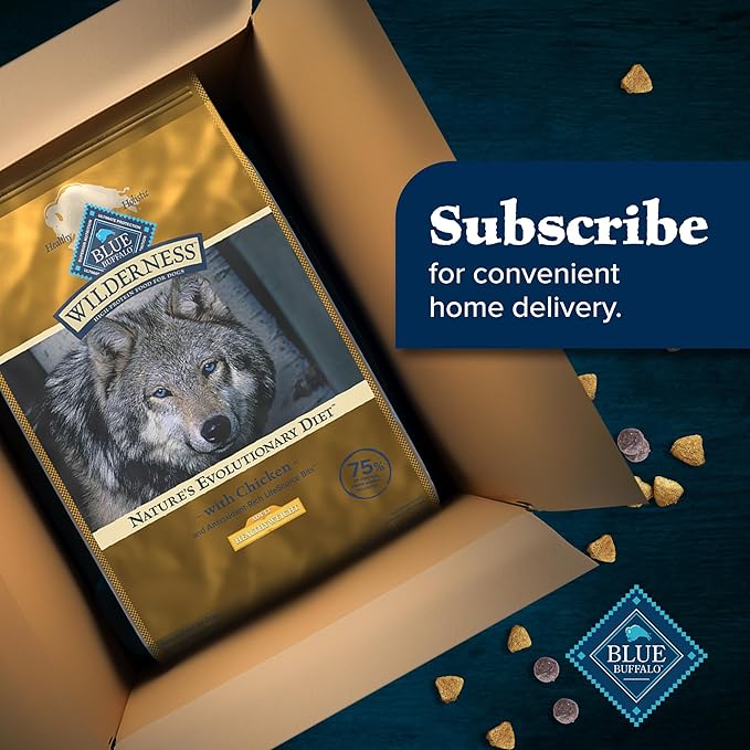 Blue Buffalo Wilderness Adult Weight Control Dry Dog Food with Real Chicken Plus Wholesome Grains, High-Protein Recipe, Made in The USA with Natural Ingredients, Chicken 24-lb. Bag