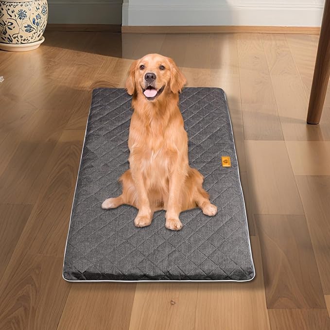 All-Season Dog Bed, Soft & Comfortable Dog Kennel Pad for Crate Durable Mat for Dogs & Cats,Ideal for Crate, Kennel(Black, XX-Large)